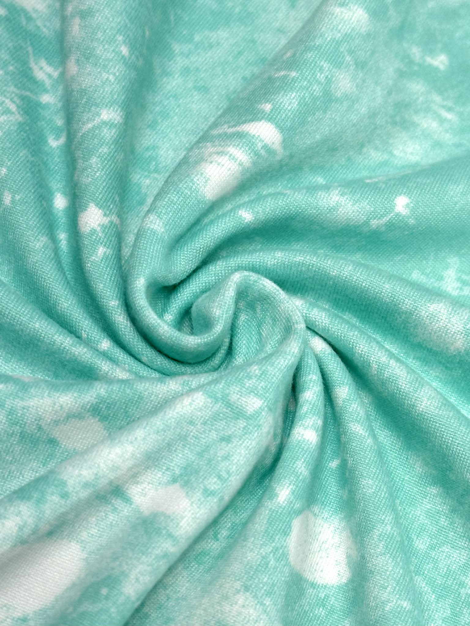 (DOUBLE BRUSHED POLY DBP ) MINT AND OFF WHITE SPLASH