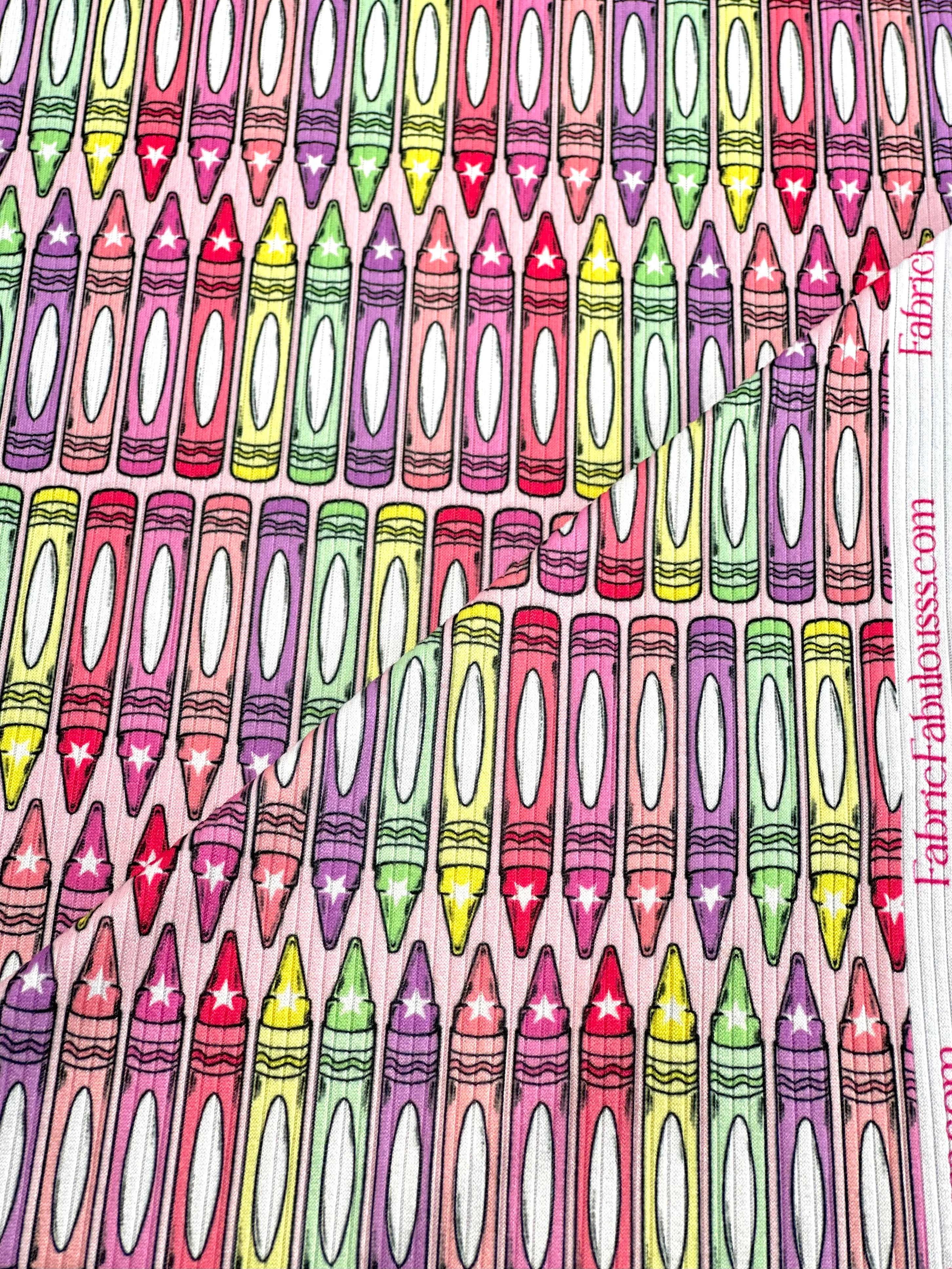 (4X2 YUMMY RIB) MEDIUM CRAYONS ON PINK