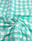 (POPCORN/ BUBBLE) MINT AND OFF WHITE GINGHAM PATTERN