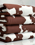 (DBP) BROWN COW PRINT ON OFF WHITE