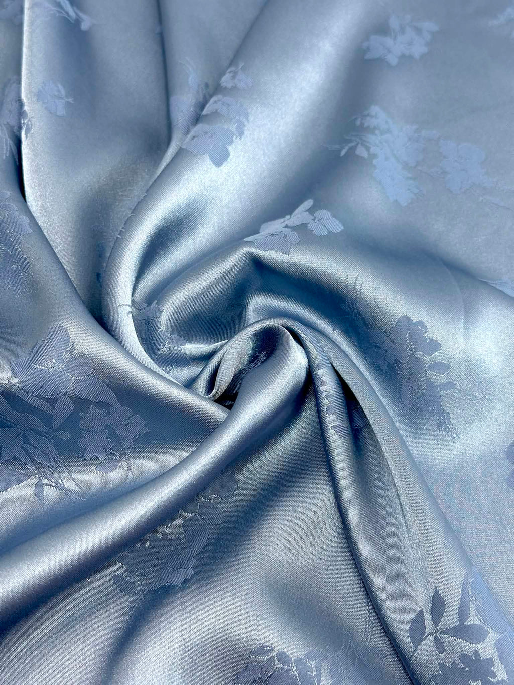 (SATIN) BLUE FLORAL