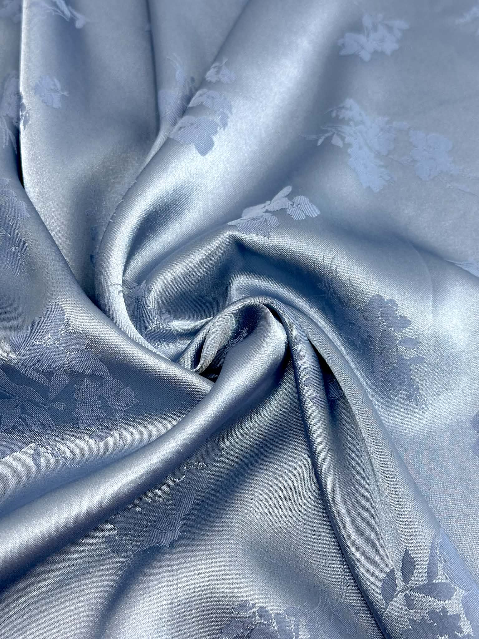 (SATIN) BLUE FLORAL