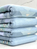 (BRUSHED SWEATER KNIT) BLUE AND JADE WESTERN PATTERN