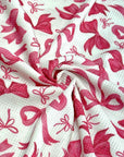 (THERMAL) PINK BOWS ON OFF WHITE