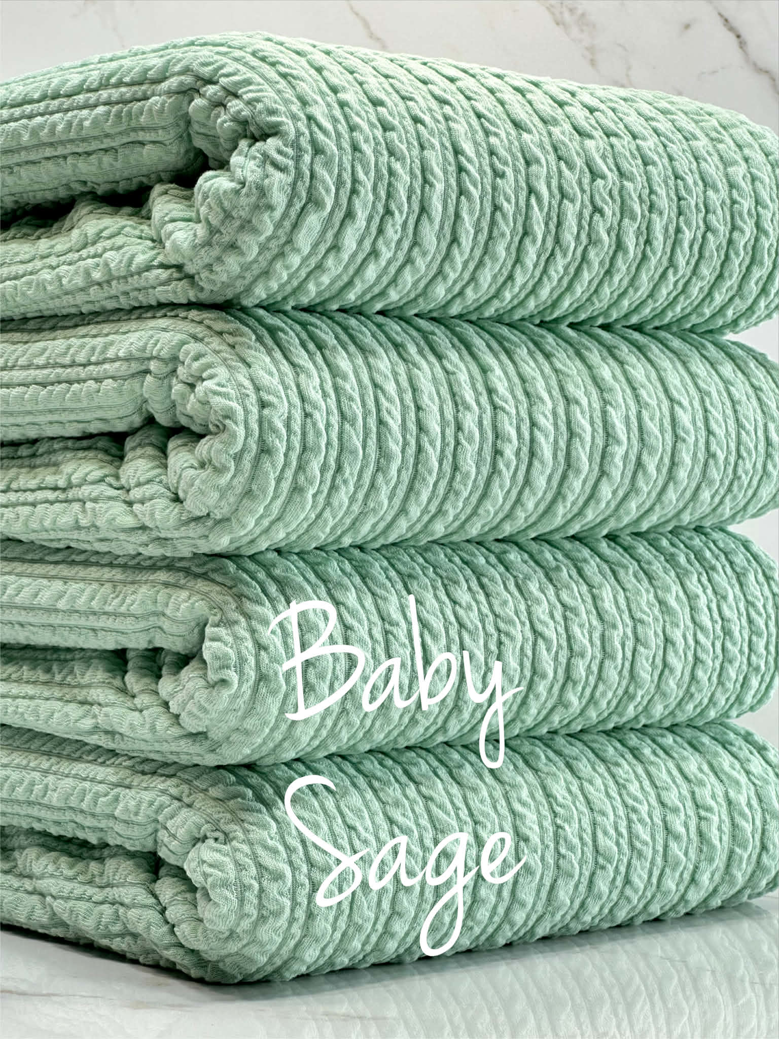 (GOLDEN RIB KNIT) BABY SAGE