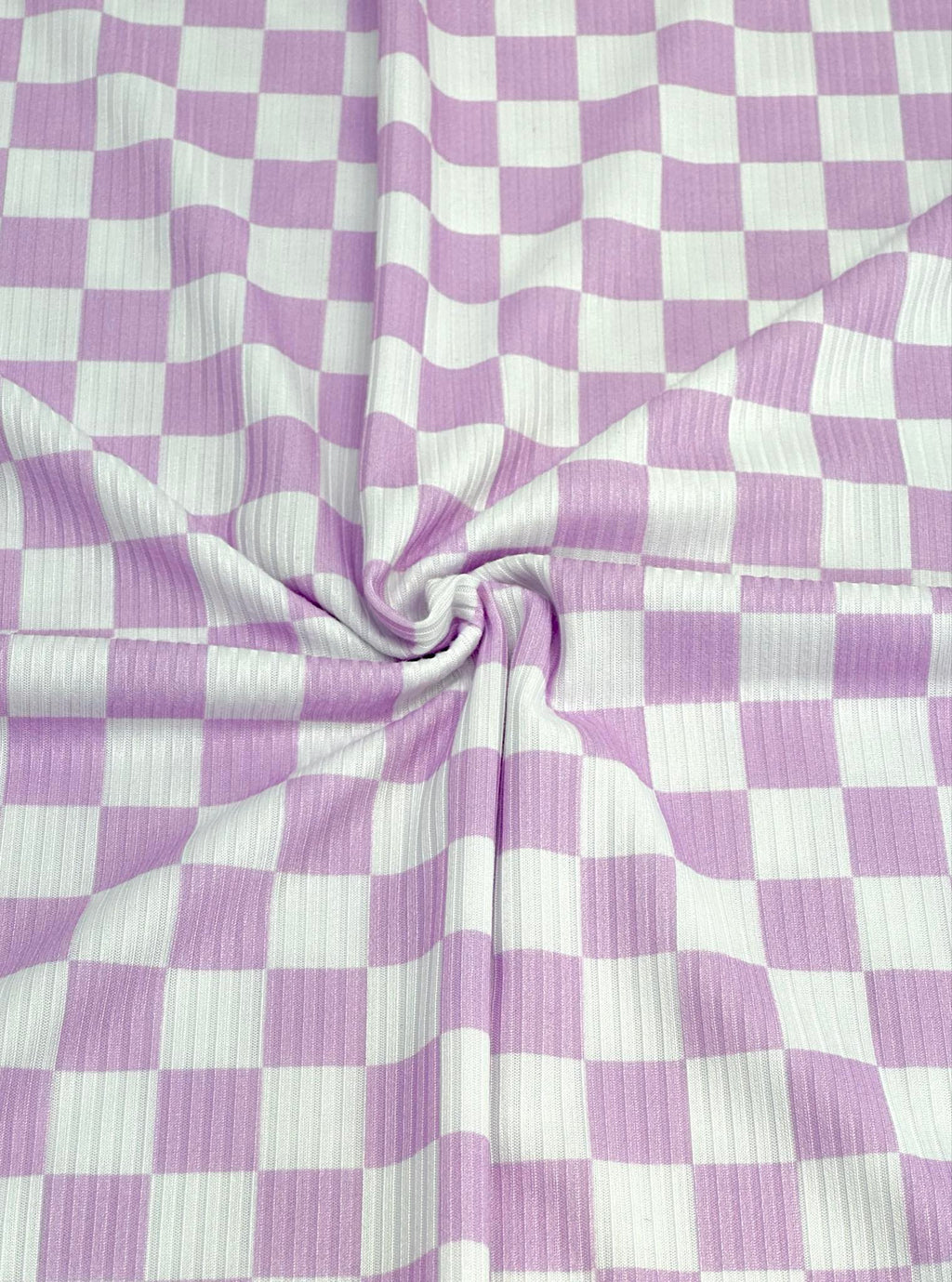 (YUMMY RIB) LILAC AND OFF WHITE CHECKERED