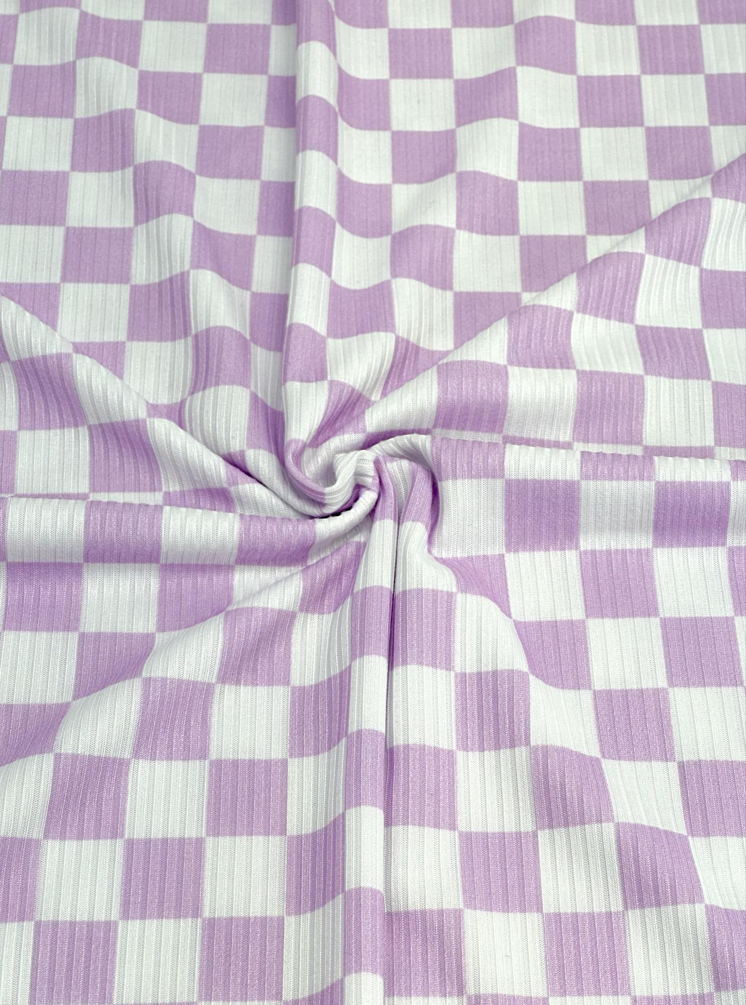 (YUMMY RIB) LILAC AND OFF WHITE CHECKERED
