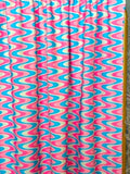 (SWIM TERRY) PINK, BLUE AND OFF WHITE WAVES
