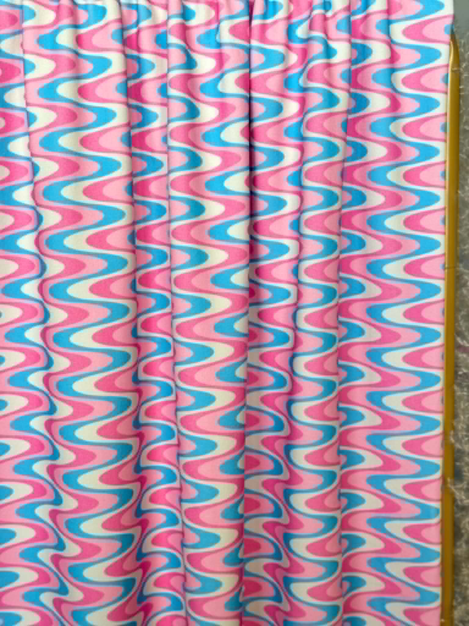 (SWIM TERRY) PINK, BLUE AND OFF WHITE WAVES