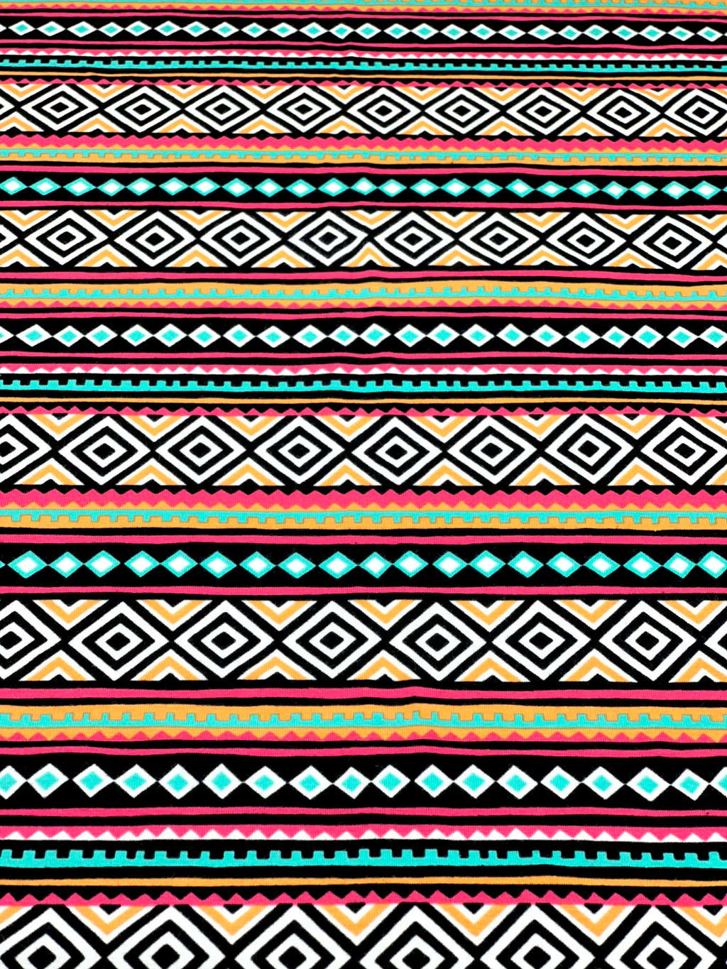 (KNIT) ORANGE, PINK, AQUA, AND BLACK DIAMOND PATTERN