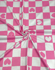 (DBP) PINK AND WHITE HEART CHECKERED