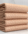 (4X2 RIB) OFF WHITE POLKA DOTS ON LIGHT BLUSH