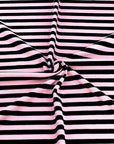 (2X1 RIB) BLACK STRIPES ON PINK