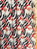 (4X2 YUMMY RIB) BIG RED SANTA ON ZEBRA PRINT