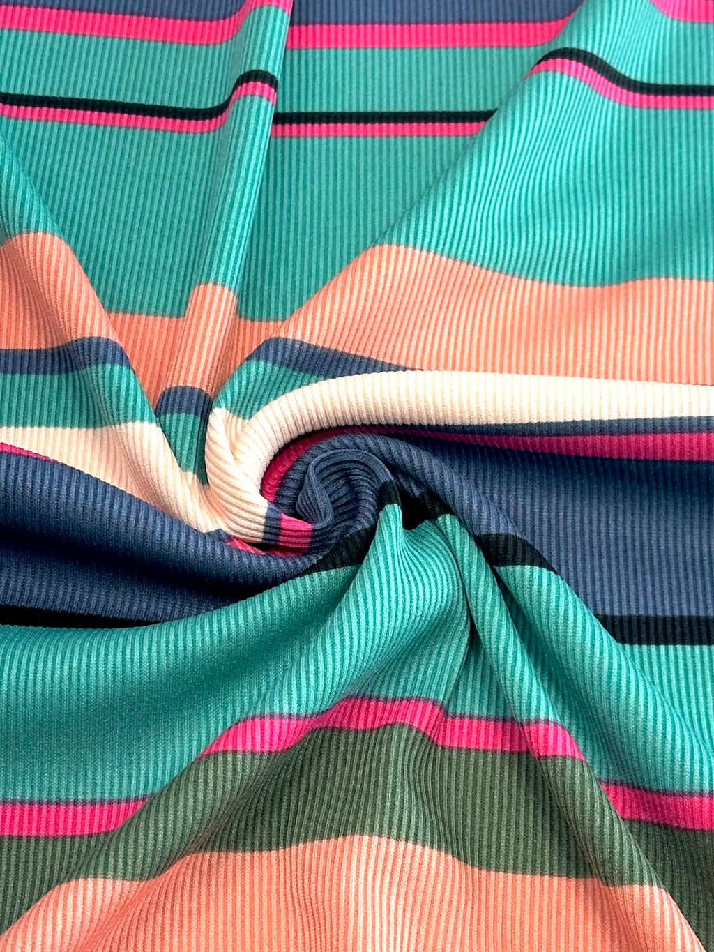 (BABY RIB) TURQUOISE, PEACH, NAVY, PINK, BLACK AND OLIVE STRIPES (2)