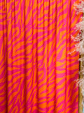 (4X2 YUMMY RIB) ORANGE AND PINK ZEBRA