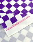 (FRENCH TERRY) PURPLE AND OFF WHITE CHECKERED