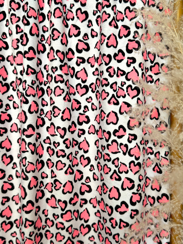 (MINKY) NEON PINK HEART CHEETAH
