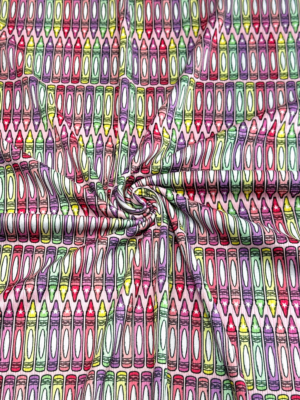 (4X2 YUMMY RIB) CRAYONS ON PINK