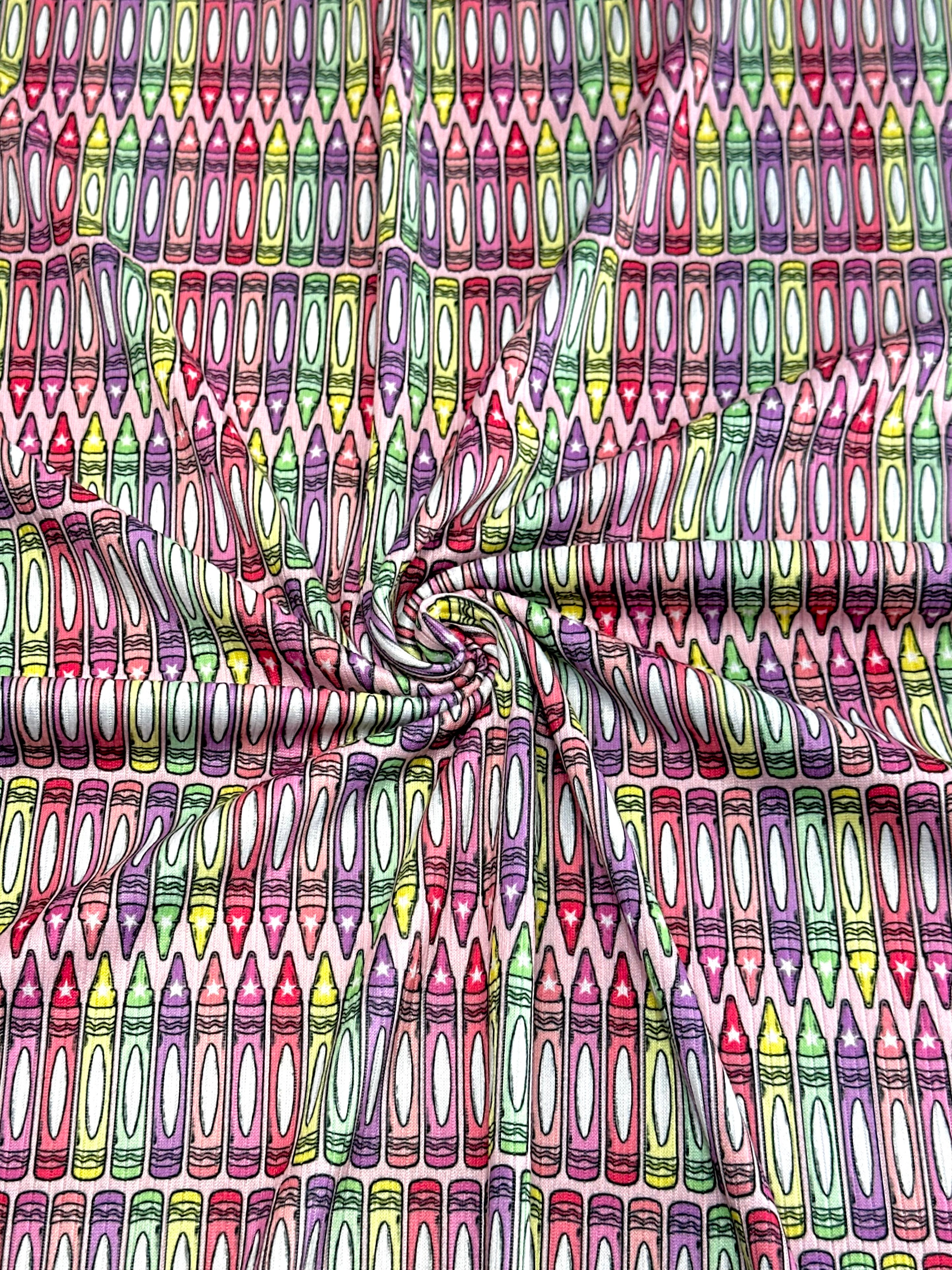 (4X2 YUMMY RIB) CRAYONS ON PINK