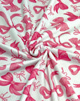 (4X2 YUMMY RIB) PINK BOWS ON OFF WHITE