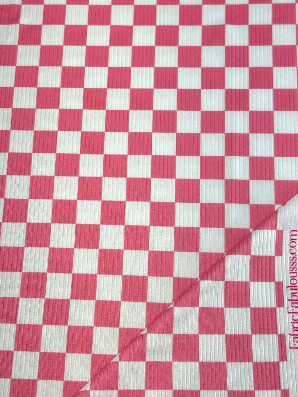 (4X2 YUMMY RIB) NEW PINK AND OFF WHITE CHECKERED