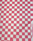 (4X2 YUMMY RIB) PINK AND OFF WHITE CHECKERED