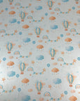 (DBP) HOT AIR BALLOONS AND CLOUDS ON LIGHT BLUE