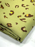 (TWILL WOVEN) TINY LEOPARD ON OLIVE