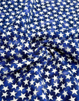 (COTTON) TINY WHITE STARS ON ROYAL BLUE