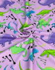 (YUMMY RIB) DINOSAURS ON LAVENDER