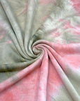 (FRENCH TERRY) BLUSH AND VINTAGE GREEN TIE DYE