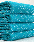 (2X1 YUMMY RIB) OFF WHITE POLKA DOTS ON TEAL