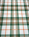 (4X2 RIB) EMERALD, ORANGE, TAN AND OFF WHITE PLAID