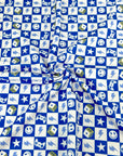 (FRENCH TERRY) ROYAL BLUE GAMER CHECKERED PRINT