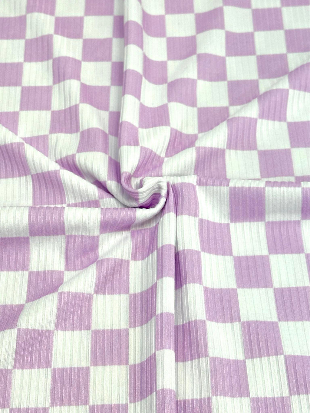 (YUMMY RIB) LILAC AND OFF WHITE CHECKERED