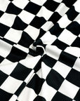 (4X2 RIB) MEDIUM BLACK AND OFF WHITE CHECKERED
