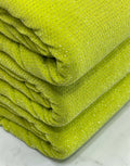 (LUREX NYLON SPANDEX) METALLIC POLKA DOT SILVER SHIMMER ON LIME