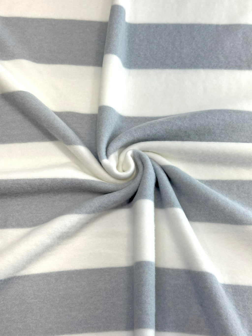 (BRUSHED SWEATER KNIT) GRAY AND OFF WHITE MEDIUM STRIPES