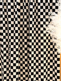 (CORDUROY BRUSHED) BLACK AND IVORY CHECKERED