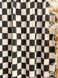 (FRENCH TERRY) MEDIUM BLACK AND OFF WHITE CHECKERED