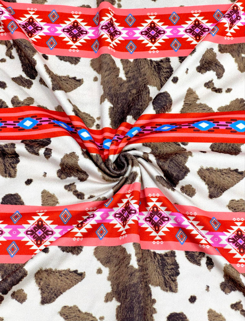 (DBP) CORAL PATTERN AND BROWN COW FUR PRINT