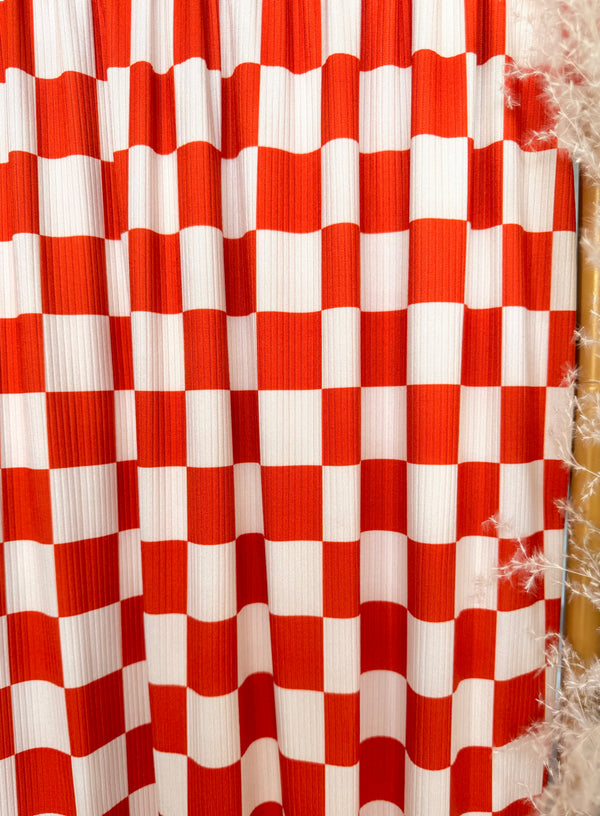 (4X2 YUMMY RIB) CREAM AND RUST MEDIUM CHECKERED