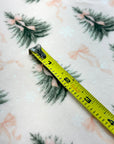 (BRUSHED SWEATER KNIT) PINE TREES WITH BOWS ON LIGHT BLUSH