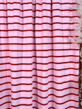 (2X1 RIB) RED STRIPES ON LIGHT PINK