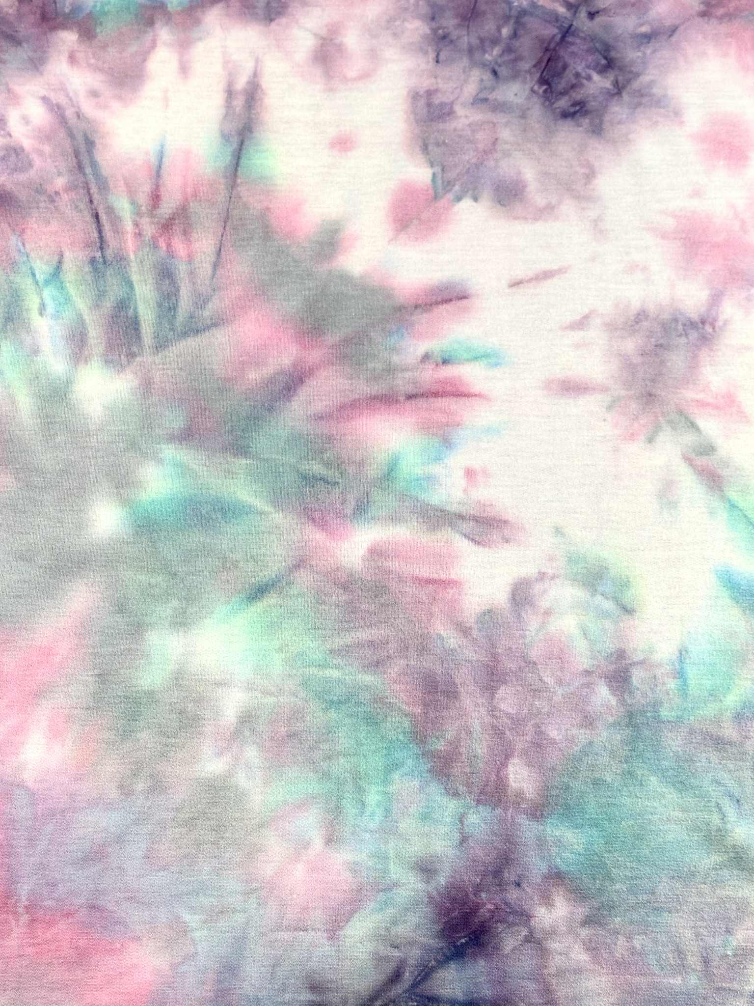 (FRENCH TERRY) PURPLE, PINK, AND AQUA TIE DYE