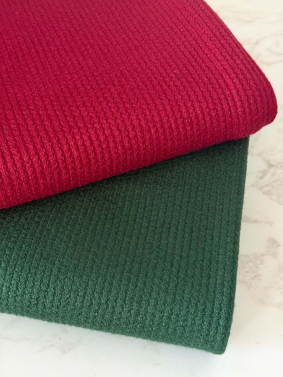 (2X2 CASHMERE WAFFLE) RED SPICE