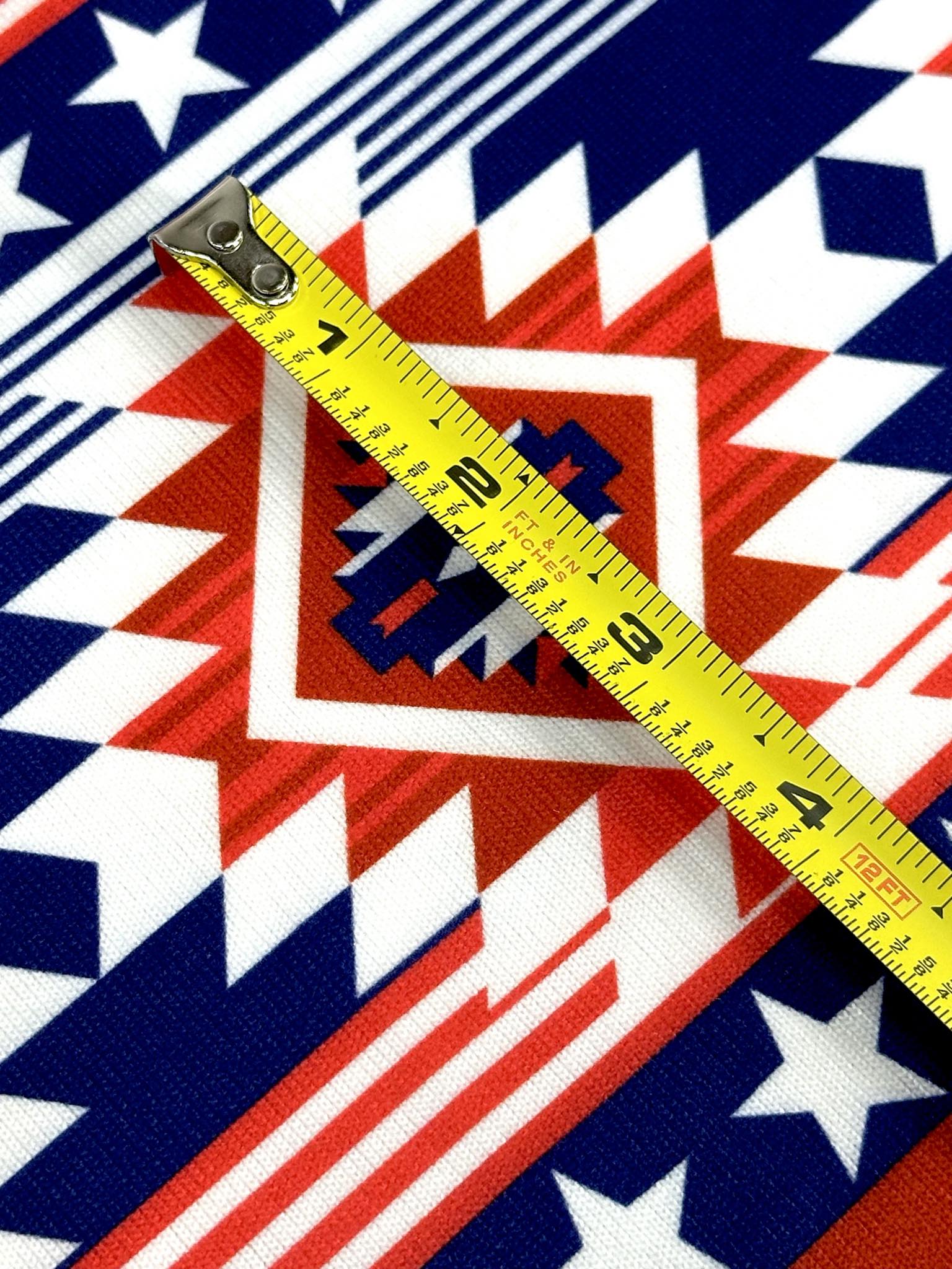 (SWEATER KNIT/ OAKLEY) BLUE, RED, AND OFF WHITE WESTERN STAR PATTERN