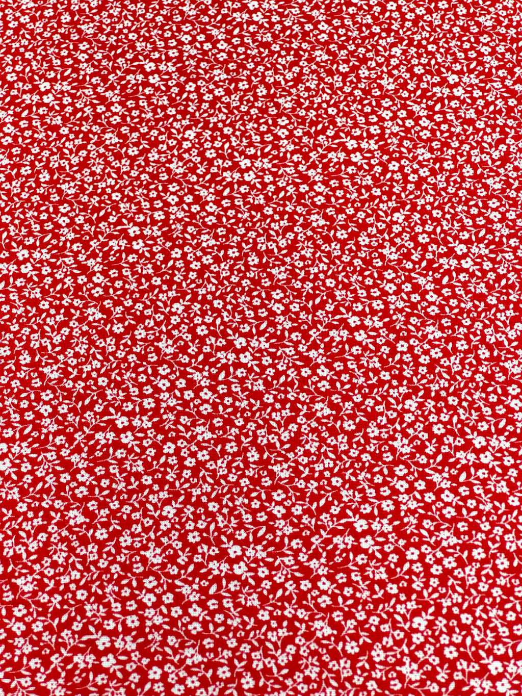 (DBP) TINY OFF WHITE FLOWERS ON RED(5)