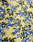 (FRENCH TERRY) BLUE AND OLIVE FLORAL